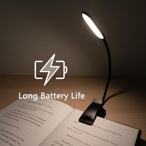 Book lamp with 3 light colors and dimmer / Rechargeable reading lamp