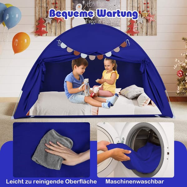 Twin Bed Tent for Kids, Foldable with Two Windows