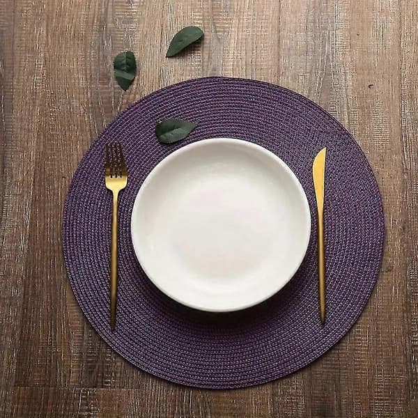 6-pack Handwoven Placemat Set Non-slip Multifunctional Table Mat Decor for Living Room Kitchen Freshwater Blue Freshwater Blue