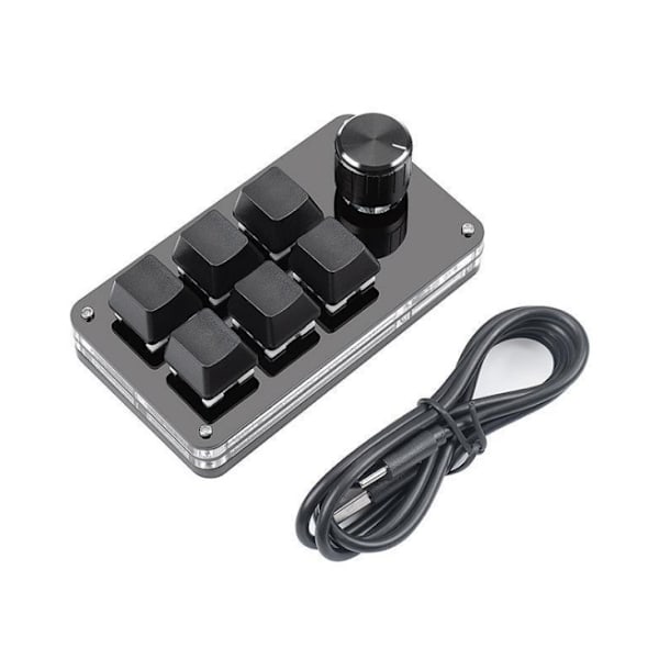 Mini Macro Mechanical Gaming Keyboard 6 Keys One-Handed USB PC Keyboard with Knob Programmable Shortcut Custom Function for Windows for Vista