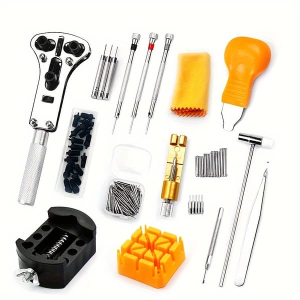 168 Pieces Watch Repair Tool Screwdriver Tweezers Back Case Opener Tool Professional Replacement Battery Strap Kit 168pcs 168pcs