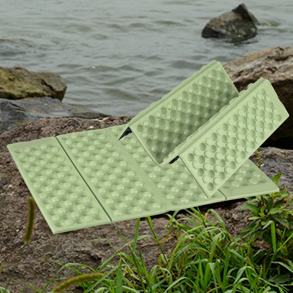 Vandtæt skumsædehynde til udendørs brug, have, camping, bærbar, foldbar måtte (grøn+sort)