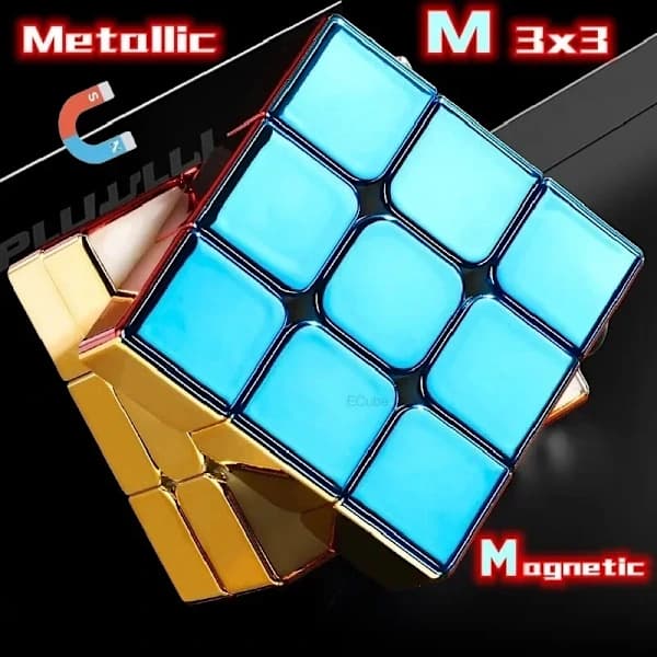 [ECube] SengSo galvaniserad 3x3 magnetisk gyllene kub Magic Cube pussel Speed Cube M3 3x3x3 Magico Cubo Rubiks kub leksak