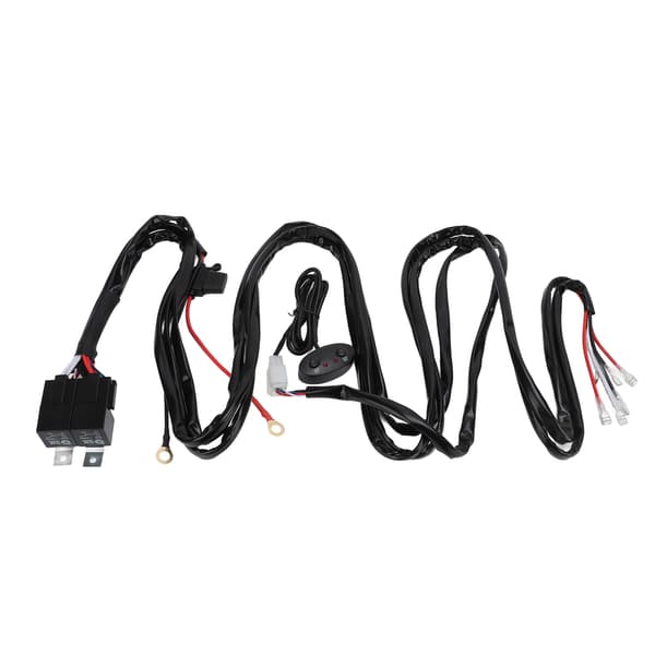 High/Low Beam Headlight Wiring Harness LED Work Light Relay Switch 200cm Long for Offroad Motorcycles Pickup Trucks