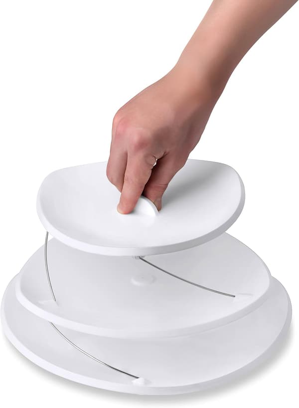 Sammenleggbart serveringsbrett i 3 etasjer: Dekorativ design som kan slås sammen, et elegant brett for smørbrød, kaker, osteskiver og spekemat