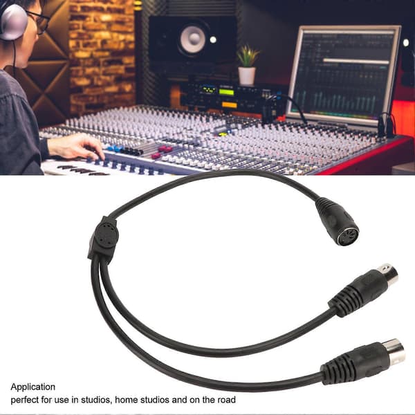 5-bens DIN hun til 2 5-bens DIN han kabel 5 kerner fleksibel DIN 5-bens Y-splitteradapter lydforbindelseskabel til studier