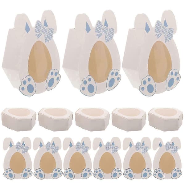 Blue Easter Candy Boxes Paper Storage Box for Storage 10 Pcs Rabbit Theme