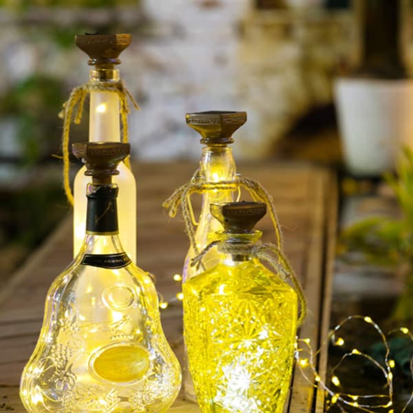 1/6 Solar Wine Bottle Lights, 20 LED Lights