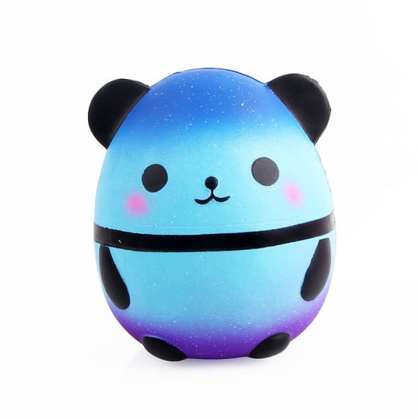 (Hvit+Blå, Stor) Squishies Panda Egg Galaxy Collection Nyhet Stressreduserende Leker og Gadgets Kawa