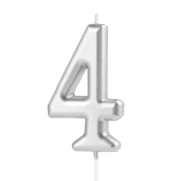 Kagelys Tal 4 Sølv 10 cm silver