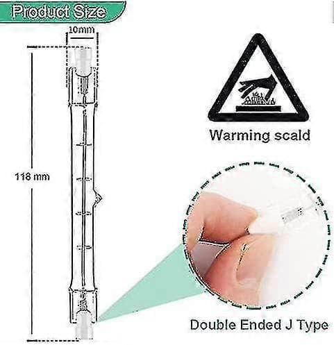 5-pack R7s Halogen Bulb 118mm 200w 230v, R7s Halogen Rod 118mm, Dimmable Halogen Bulb R7s for Floodlights