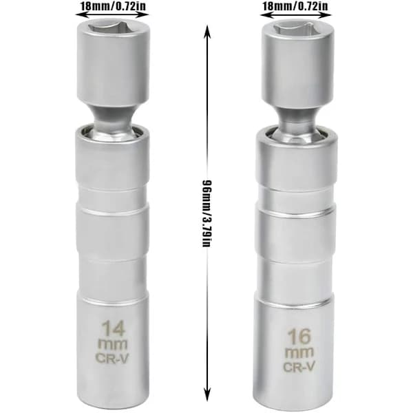16mm/14mm Spark Plug Socket, Magnetic Spark Plug Wrench, Magnetic Universal Joint Spark Plug