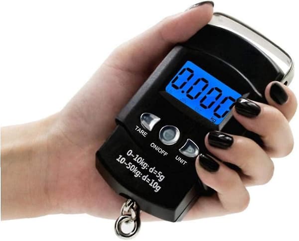 Fiskvåg Digital Våg Elektronisk Ophæng LCD-Display Udendørs Krog Bærbar AAA Baggrundsbelyst Batteri-FY-