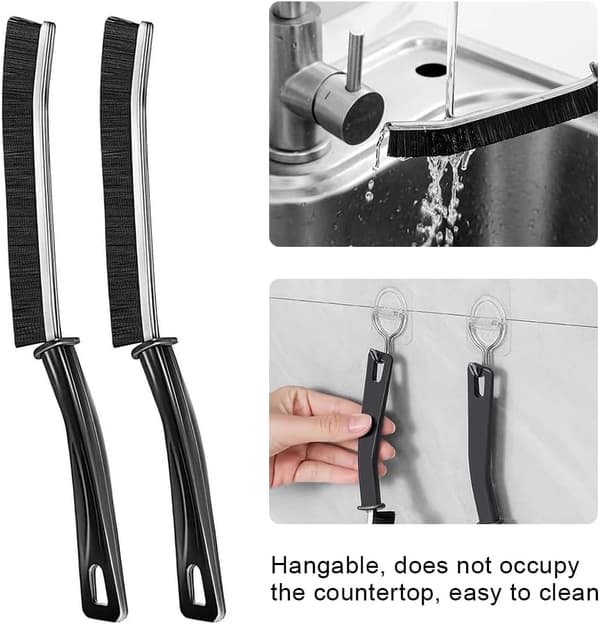 6-pack Grout Cleaning Brushes, Multi-functional Grout Brush for Tile Grout, Window Frames and Tight Spaces, Black and White