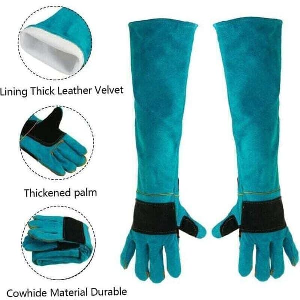 Heat Resistant Leather Welding Gloves 60cm Extended 1 Pair PPE Compatible with Welding