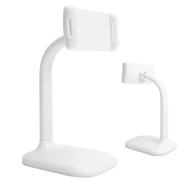Mobile Phone Stand Desk Clamp with Flexible Arm for Phone Tablet White[CO]