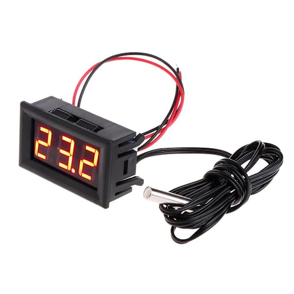 50~110 C For DC 12V Digital LED Termometer Bil Temperaturmåler Panel Me-FY- Rød Red