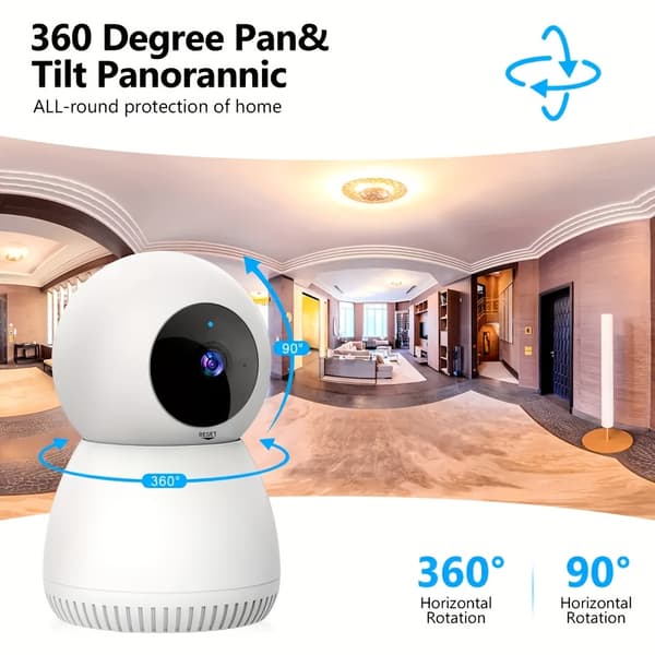 4MP 360° Smart Innendørs Sikkerhetskamera 360° Pan/Tilt Hjemmesikkerhetskamera