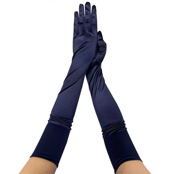 Elegante aftenhandsker til kvinder i 1920'er-stil - Fuld finger balhandsker til damer Marineblå Navy Blue