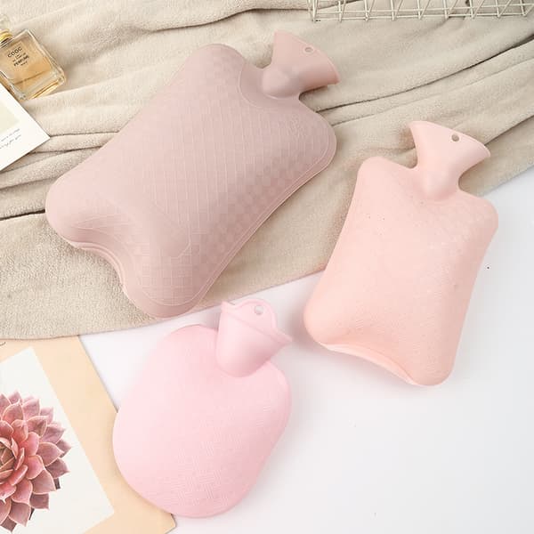 Injeksjonsvarmeflaske Tykk Eksplosjonssikker Midjevarmer Varm Kompress Mage Håndvarmerpose 1000ml Rosa