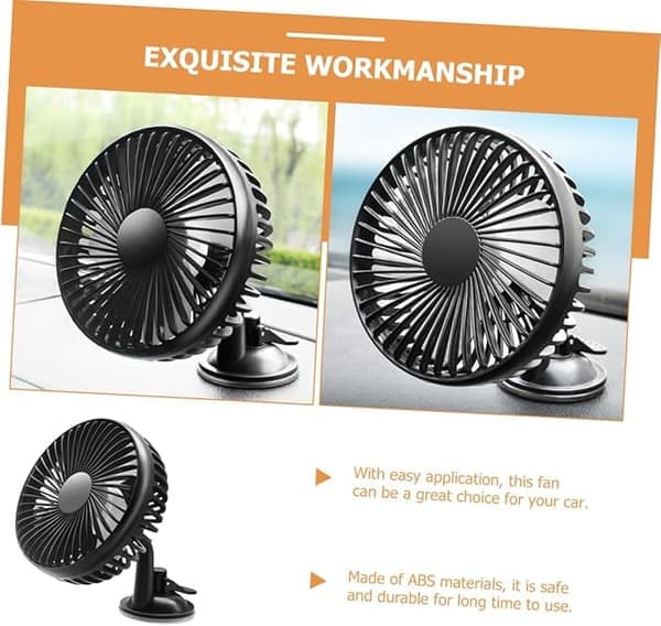 USB Bilventilator - Stille køleventilator til biler, SUV'er, autocampere | Let og nem installation