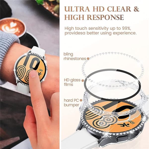 Skyddsfodral för Samsung Galaxy Watch 7 44mm med diamanttransparent