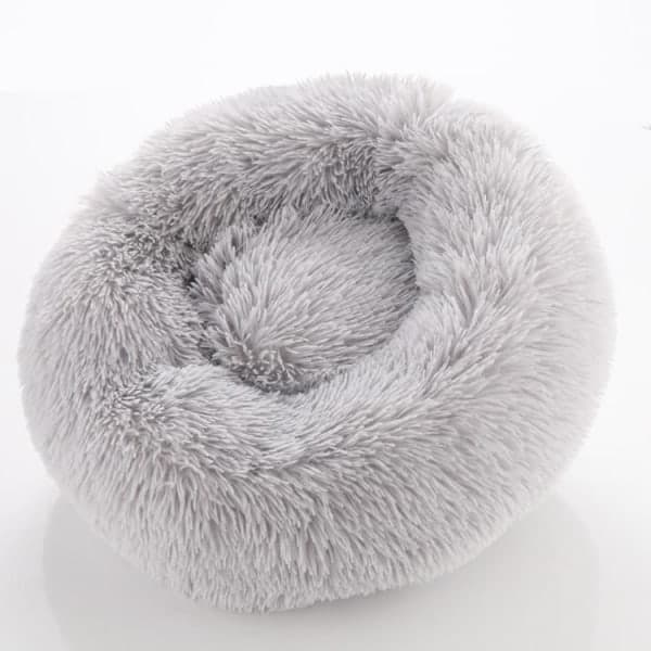 Rund myk, fluffy hundeseng kattseng Lysegrå 40 cm 40 cm 40 cm