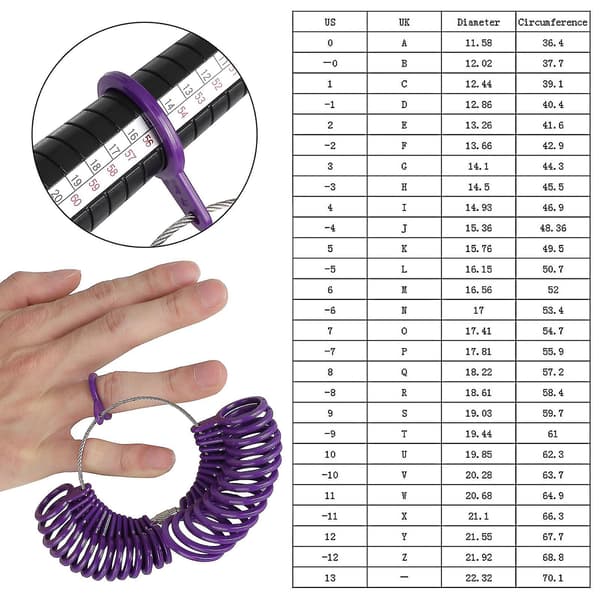 Ringstørrelsesmåleværktøj Fingermandrel, Eeekit Ringmåler Sort Finger Si