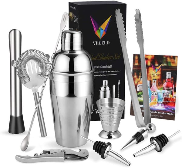 Cocktailsett, 10-delers Cocktail Shaker Sett 750ML Cocktailsett