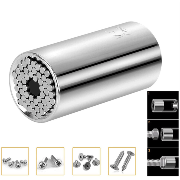 ##/2-pak Universal Topnøglesæt 7-19mm Multifunktionel Reparationshylse##/