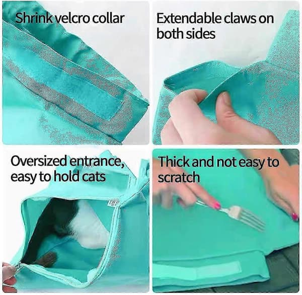 Adjustable Breathable Cat Bag for Grooming, Pet Carrier for Nail Clipping [DB]