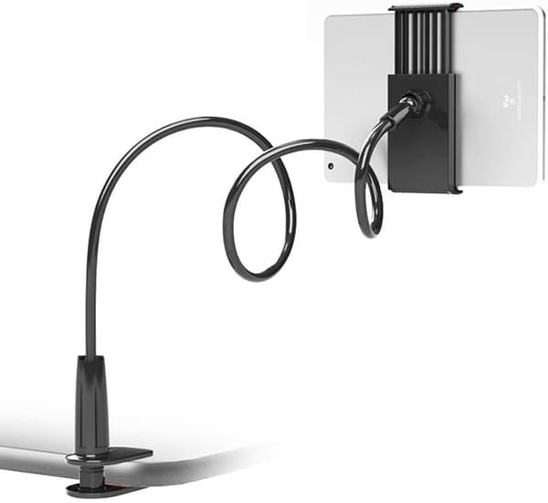 Gooseneck Tablet Holder, Tablet Stand for Bed, Gooseneck Mounted Flexible Arm 360 Clip-FX-
