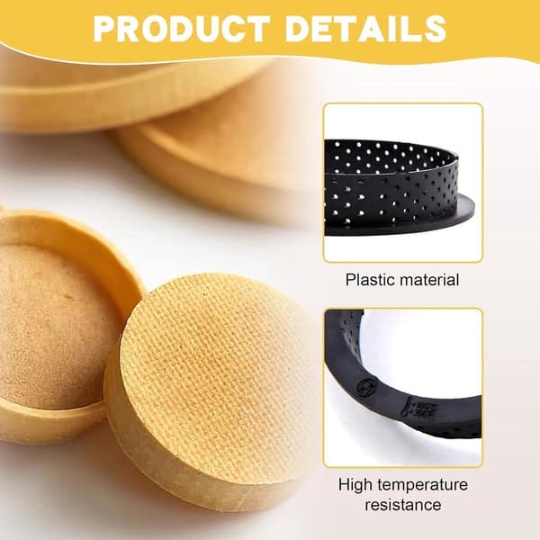 ING 12 stk. runde perforerte kakeringer 8 cm (3,15 tommer) non-stick silikonkakeformer for mousse, ostekake, muffins, paibaking, perforert kakeform
