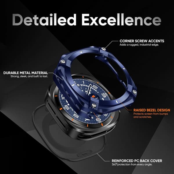 Beskyttelsesetui til Samsung Galaxy Watch Ultra 47MM med diamanter Kat (sort)