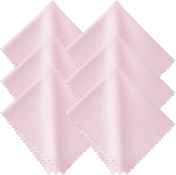 Glaspudseklud 6 stk. - rosa, 15 x 18 cm, mikrofiber
