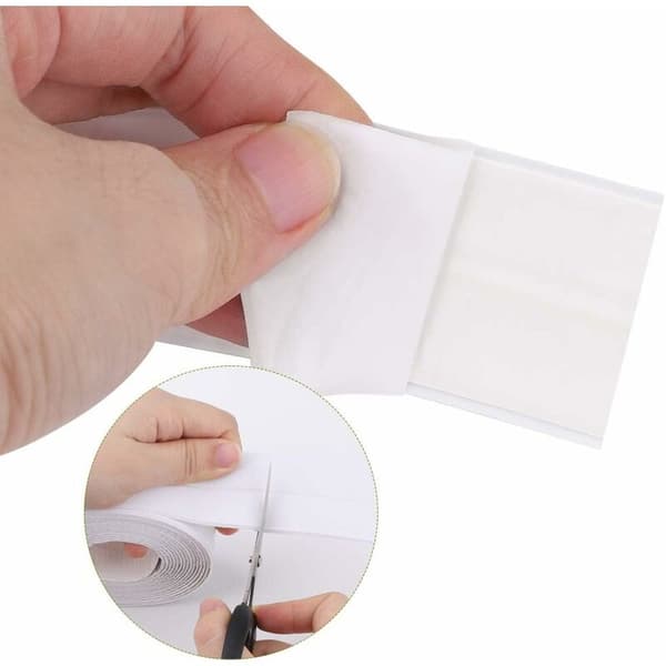 Självhäftande vit silikon badrumsremsa för badkar med hörnskärare (320x3,8cm)[JUN]