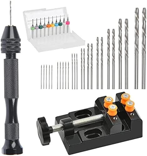 37 stk Mini Håndborestativ Presisjonsstift Skrustikke Med Borepresse Skrustikke 0,3-1,2 mm PCB Bor-FY-