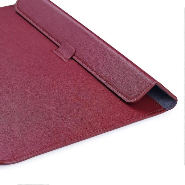 Envelope Style PU Leather Laptop Sleeve Case for MacBook Air 13.3-inch/iPad Pro 12.9 - Wine Red