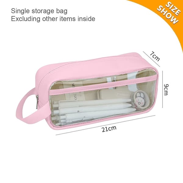 2-pack minimalistiska transparenta pennfodral, pennfodral med stor kapacitet, pennfodral: 21*9*7cm