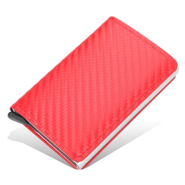 Karbonfiber kortholder med RFID- og NFC-beskyttelse for 6 kort, svart