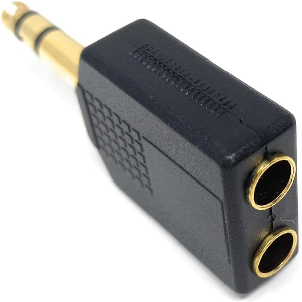 1 stk 6,35 mm 1/4 tomme Stereo Jack Splitter Kabel Adapter Ledning 1 x Han til 2 x Hunstik, Han til Hun