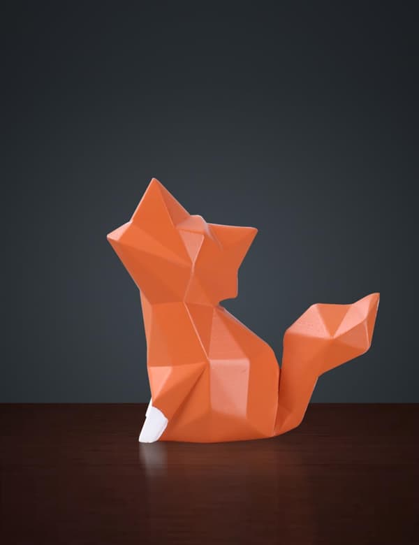 Artificial Fox Statue, Decorative Statue, Fox Sculpture, Resin Animal Gift 10 cm, Desk Decoration, Office Decor