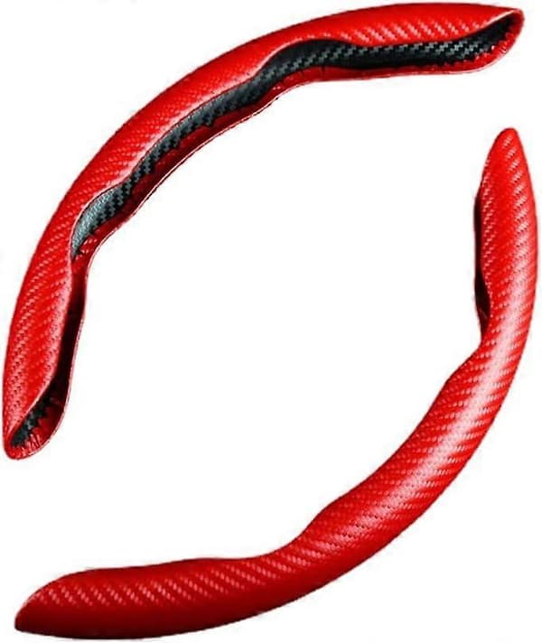 Rattdeksel i karbonfiber, segmentert rattbeskyttelse, sommerfuglrattdeksel, biltilbehør rød