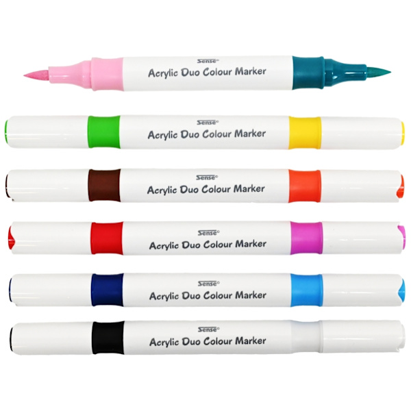 Sense Acrylic Pens Double Colors 6-P