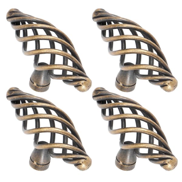 4pcs Door Handle Antique Zinc Alloy Pull Knobs Wardrobe Drawer Cabinet Hardware Accessories