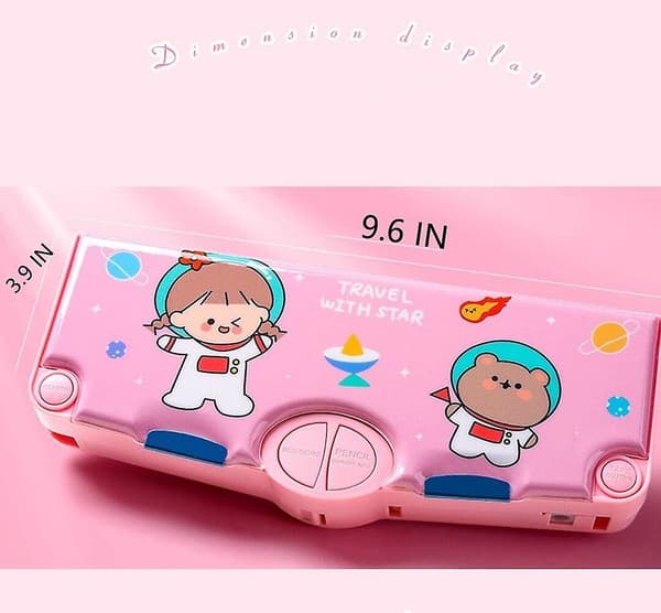 Multifunctional Pencil Case High-tech Cool Boy Automatic Pencil Case Children Primary School Students With Creative Large Capacity Pencil Case (double