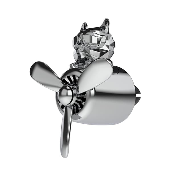 Bumpy Dog med roterende vifteblader Freshener Car Vent Clips Tilbehør Sølv Transparent