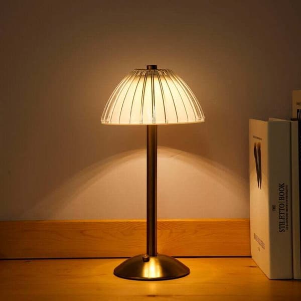 USB Genopladelig Bordlampe, LED Sengelampe, Læselampe, med Dæmpbar Touchkontrol, 3 Lysfarver, DEBUNS