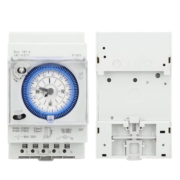 SUL181D Mekanisk timerrelæ, 15 min til 24 timer, 250VAC 16A[JUN] 0.2 0.2