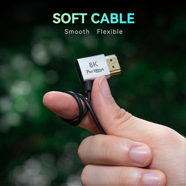 8K Ultra-thin HDMI Cable 2.5mm Diameter, HDMI A to HDMI A Slim Soft Cable 48 Gbps